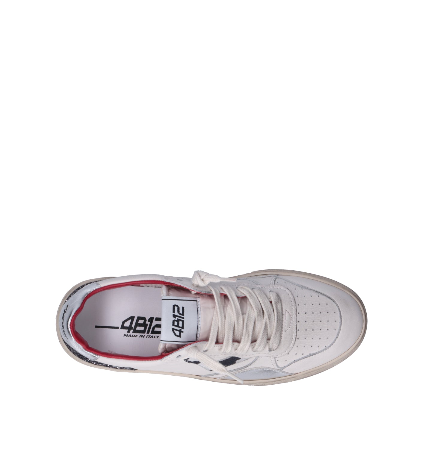 QUATTROBARRADODICI Sneaker donna bianca in pelle