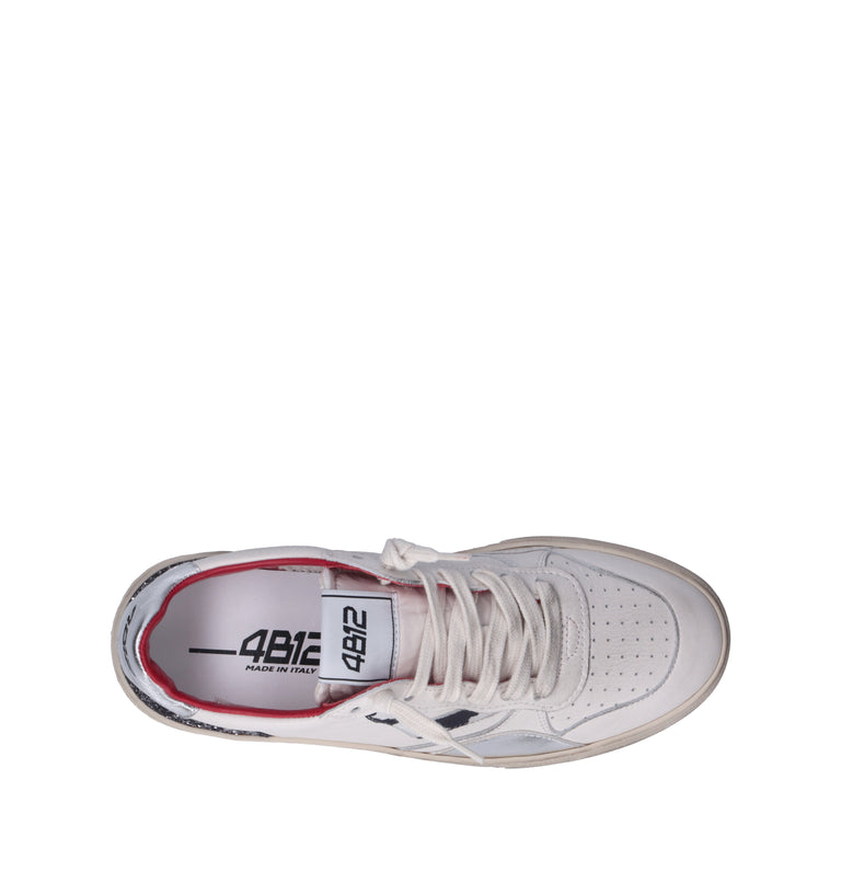 QUATTROBARRADODICI Sneaker donna bianca in pelle