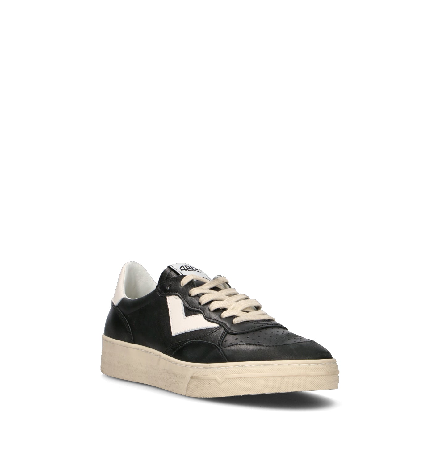 QUATTROBARRADODICI Sneaker uomo nera in pelle