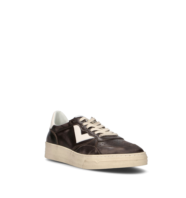 QUATTROBARRADODICI Sneaker uomo nera in pelle