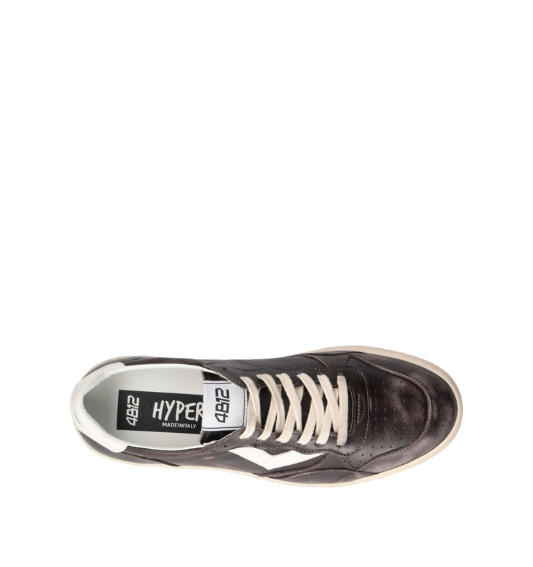 QUATTROBARRADODICI Sneaker uomo nera in pelle