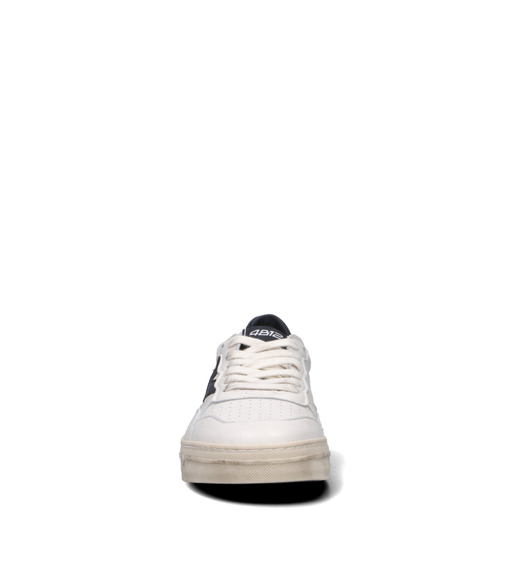QUATTROBARRADODICI Sneaker uomo bianca/nera in pelle