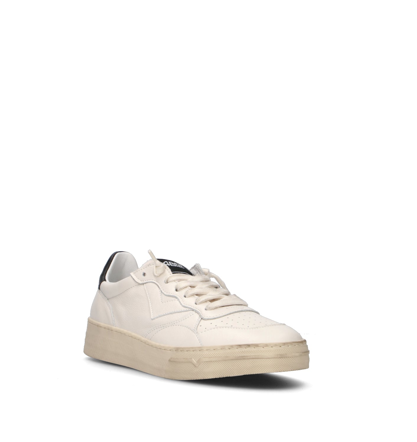 QUATTROBARRADODICI Sneaker uomo bianca/nera in pelle