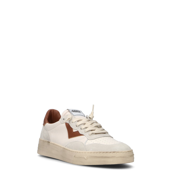 QUATTROBARRADODICI Sneaker uomo bianca/marrone