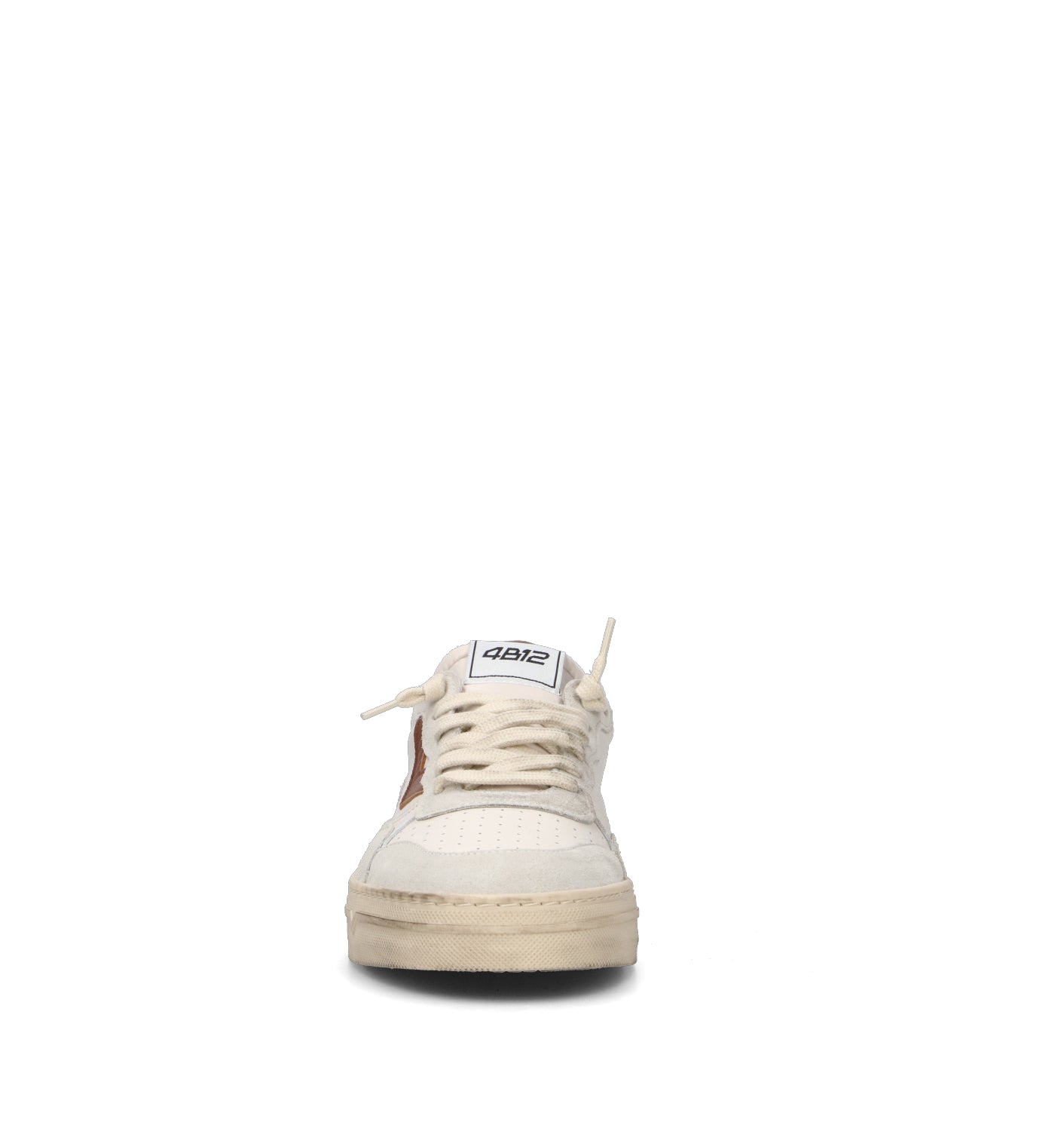 QUATTROBARRADODICI Sneaker uomo bianca/marrone