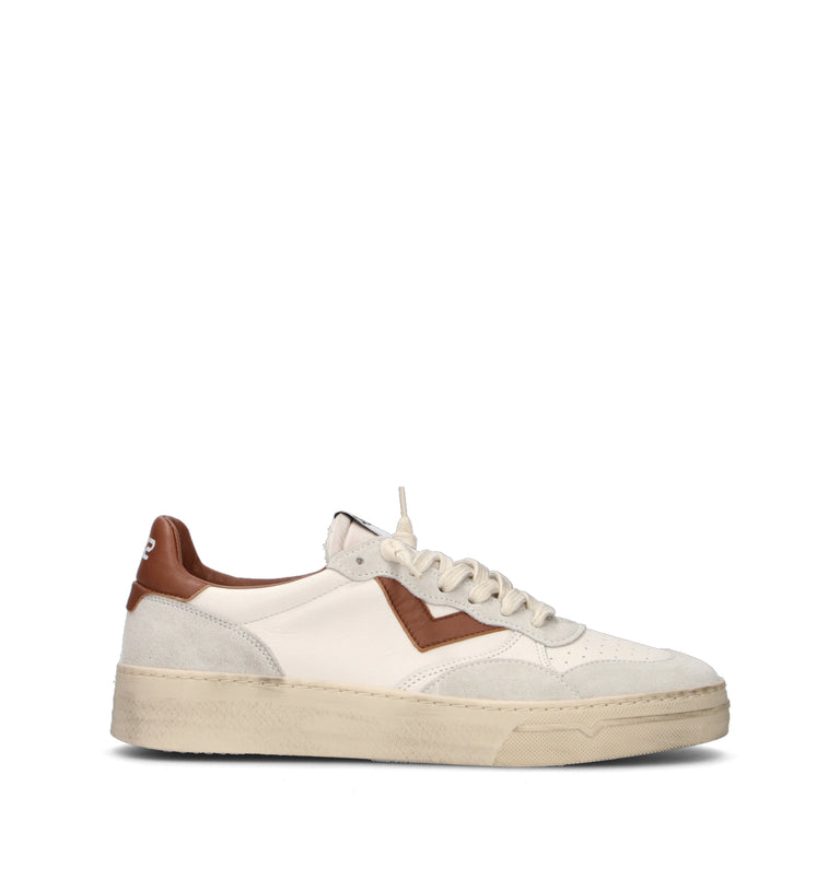 QUATTROBARRADODICI Sneaker uomo bianca/marrone