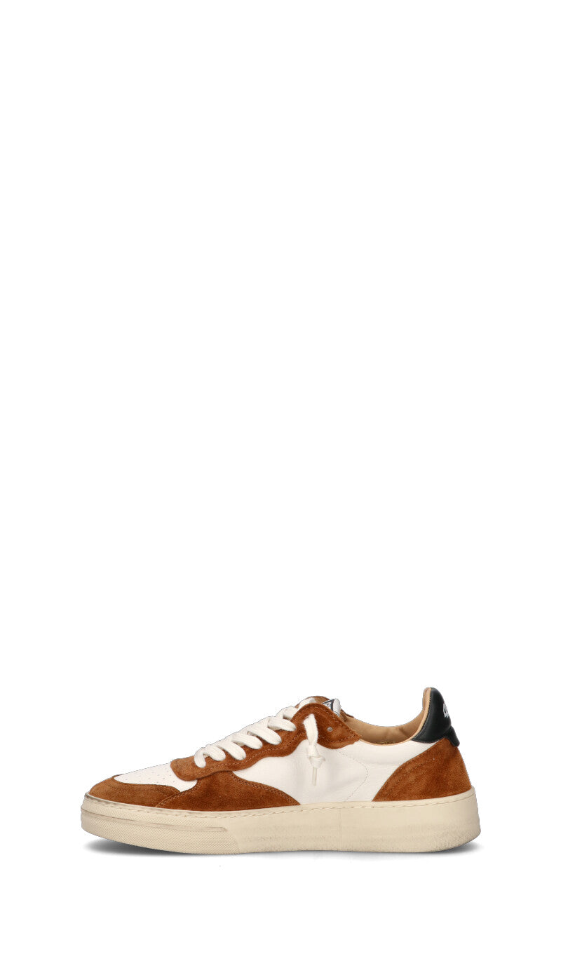 QUATTROBARRADODICI Sneaker donna bianca/marrone in suede