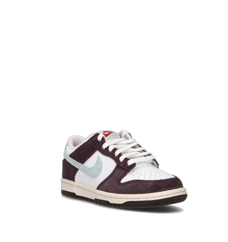 NIKE DUNK LOW SE (GS) Sneaker ragazza bianca/burgundy in pelle