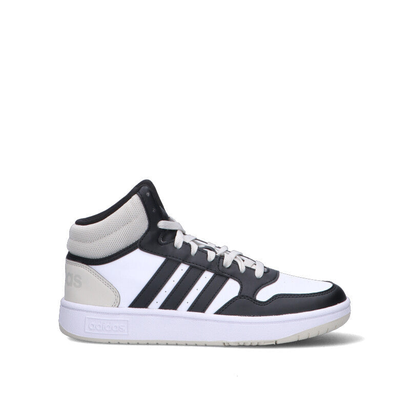 ADIDAS HOOPS 3.0 MID K Sneaker ragazzo bianca, nera e grigia