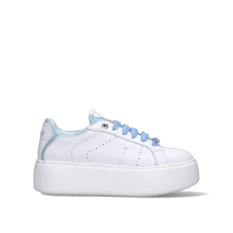 JANET&JANET Sneaker donna bianca/azzurra in pelle