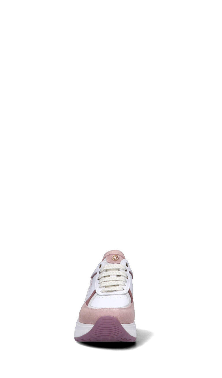 JANET&JANET Sneaker donna bianca/rosa in suede