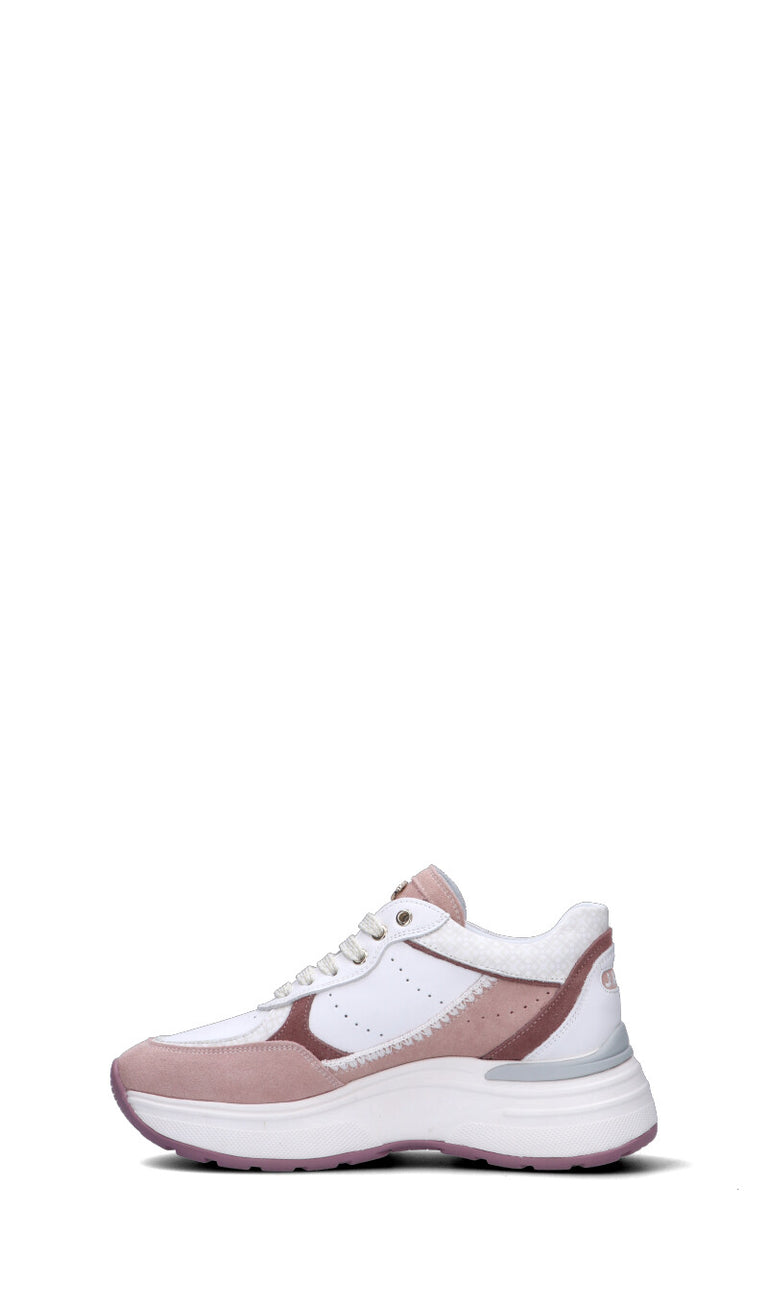 JANET&JANET Sneaker donna bianca/rosa in suede