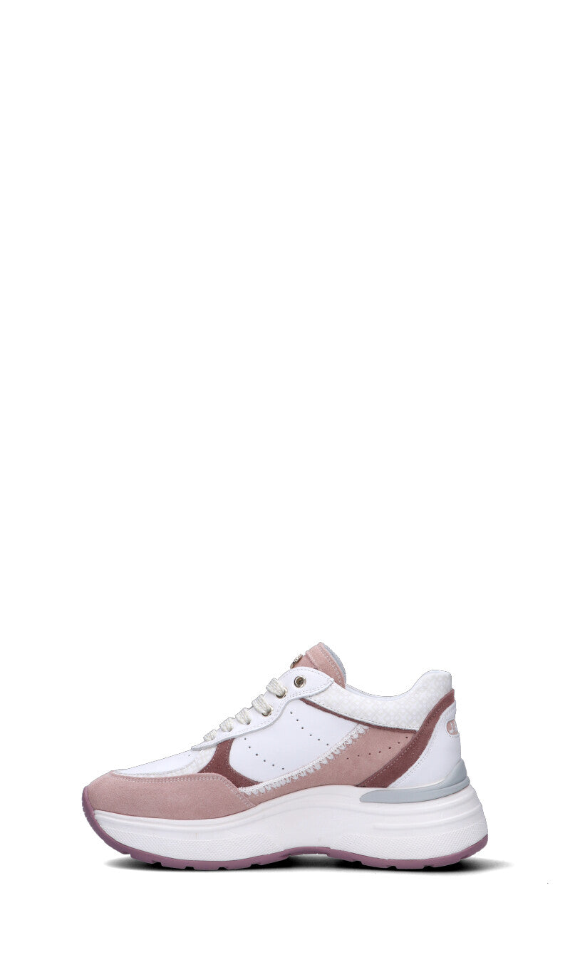 JANET&JANET Sneaker donna bianca/rosa in suede