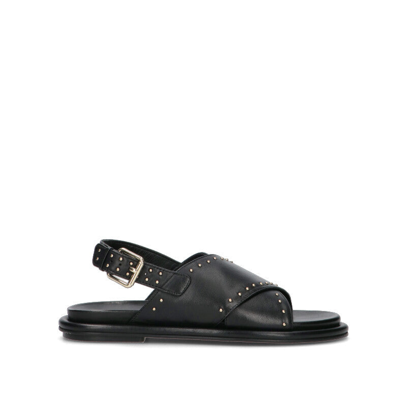 JANET&JANET Sandalo donna nera in pelle