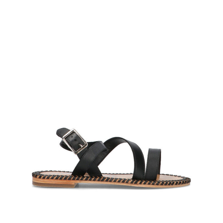 JANET&JANET Sandalo donna nero in pelle
