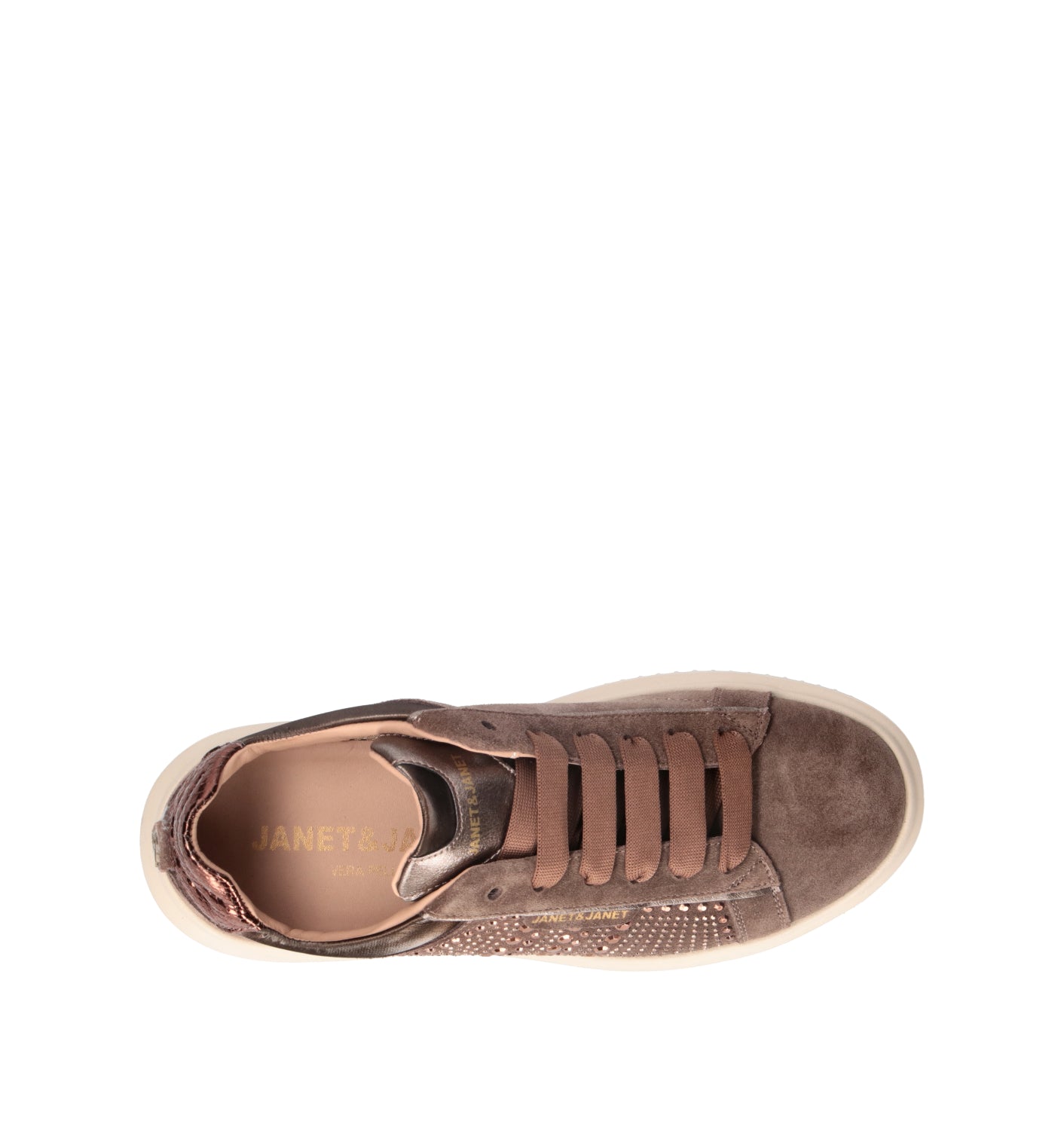 JANET&JANET Sneaker donna marrone/bronzo in suede