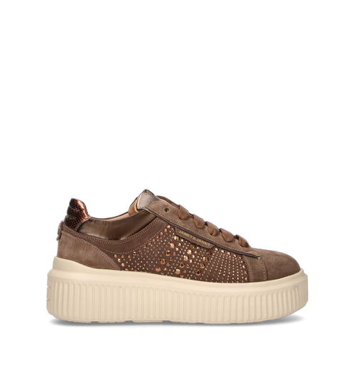 JANET&JANET Sneaker donna marrone/bronzo in suede