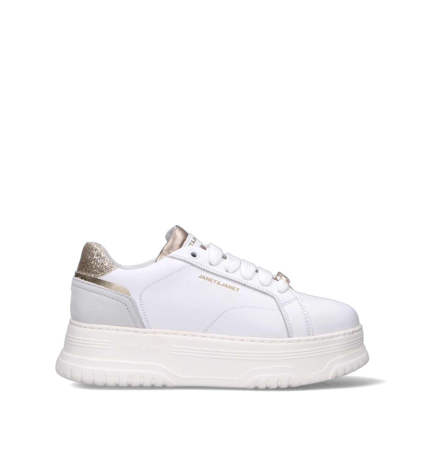 JANET&JANET Sneaker donnabianca in pelle