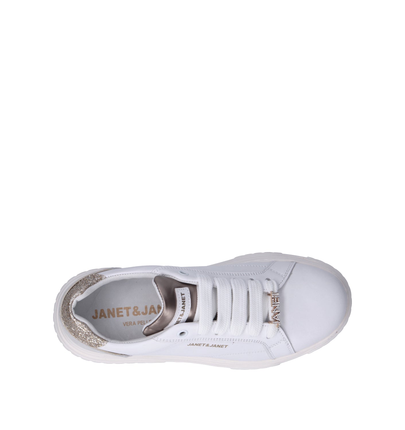 JANET&JANET Sneaker donnabianca in pelle
