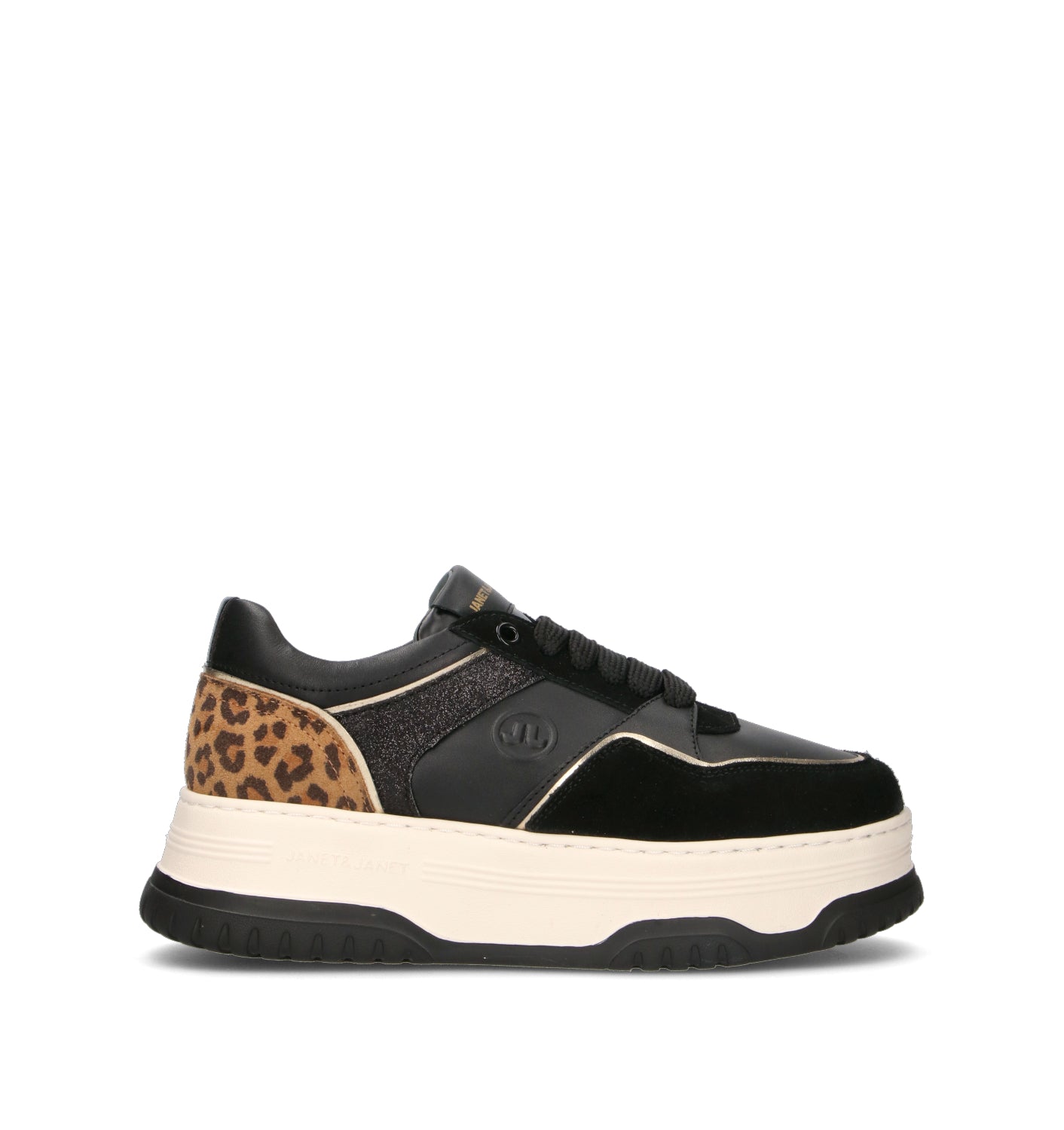 JANET&JANET Sneaker donna nera in pelle