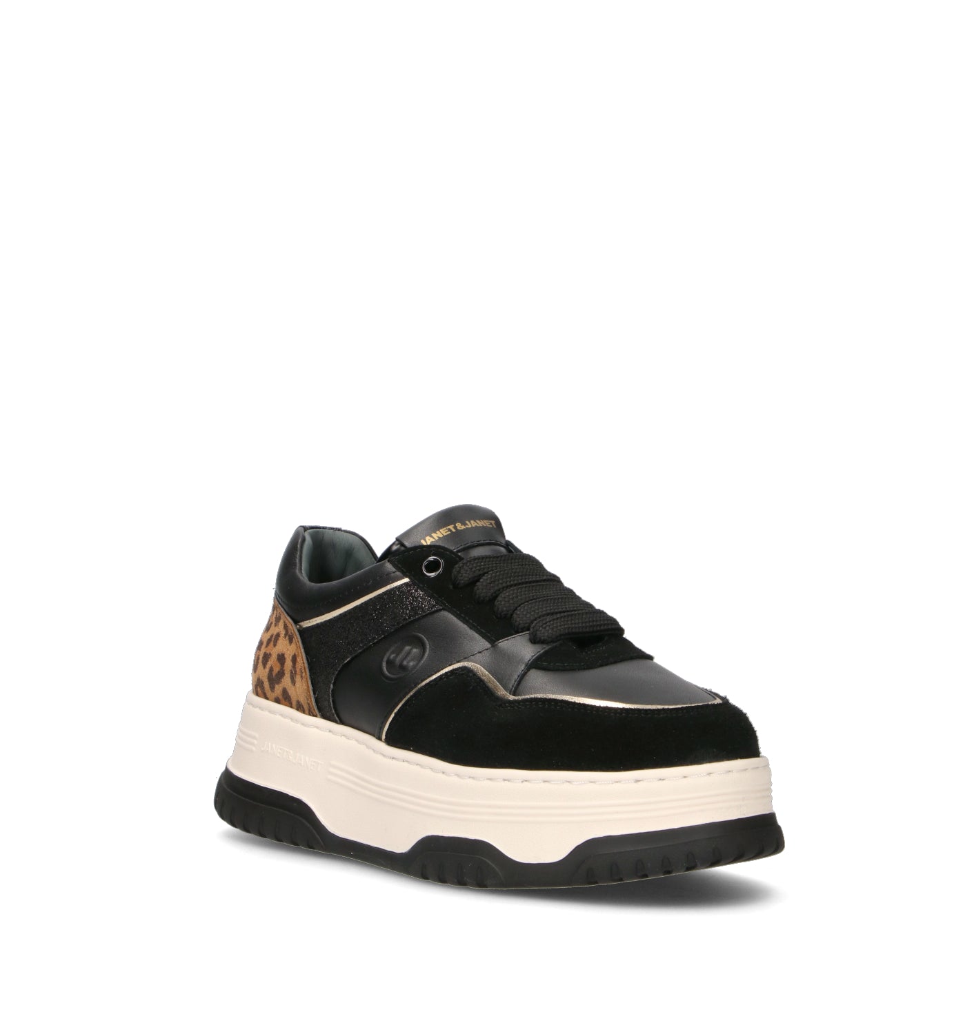 JANET&JANET Sneaker donna nera in pelle
