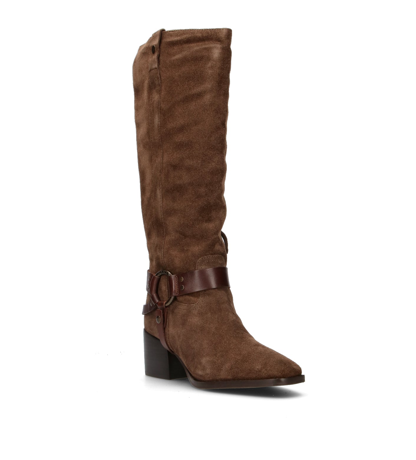 JANET&JANET Stivale donna marrone in suede