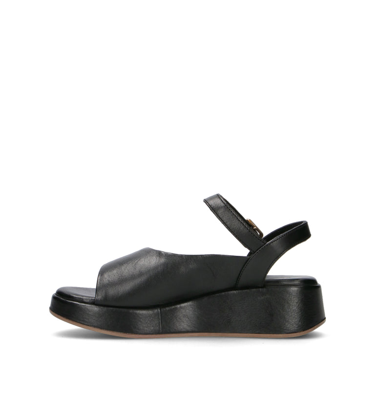 JANET&JANET Sandalo donna nero in pelle