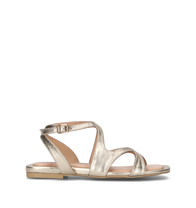 JANET&JANET Sandalo donna oro in pelle