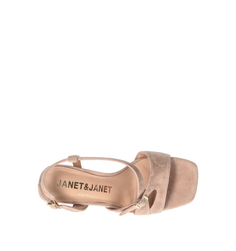 JANET&JANET Sandalo donna beige in suede