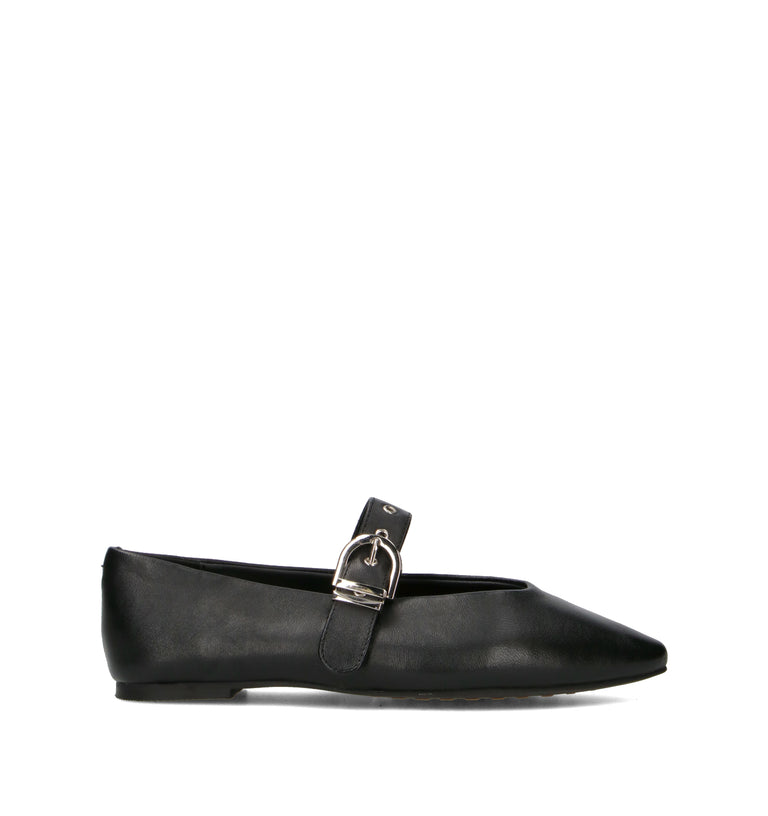 JANET&JANET Ballerina donna nera in pelle