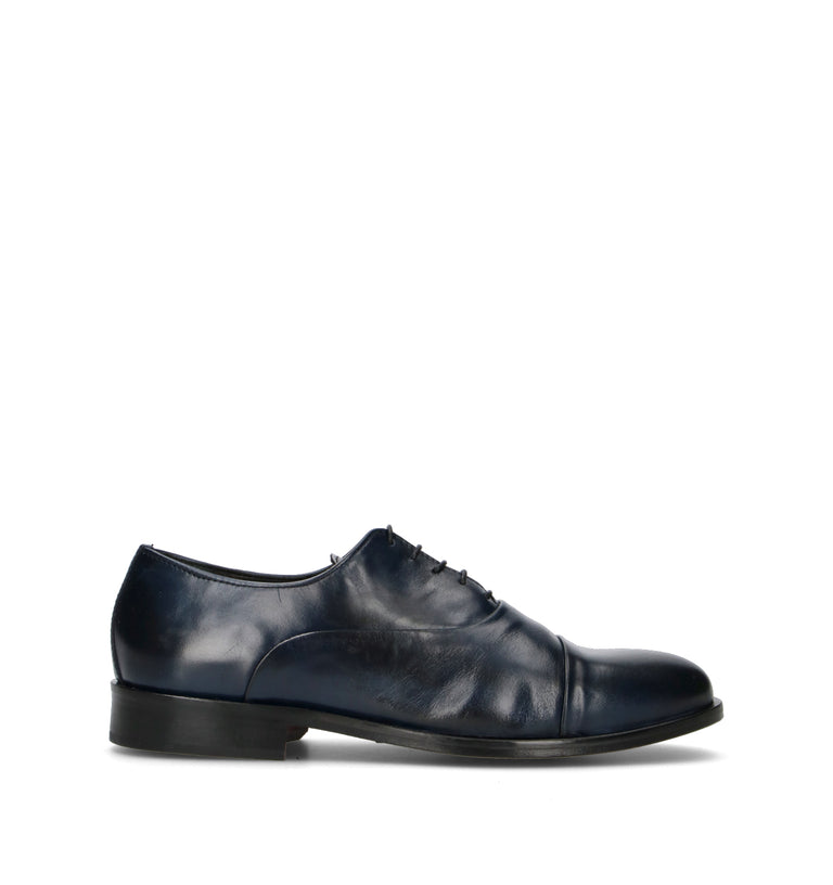 PAWELK'S Stringata uomo blu in pelle
