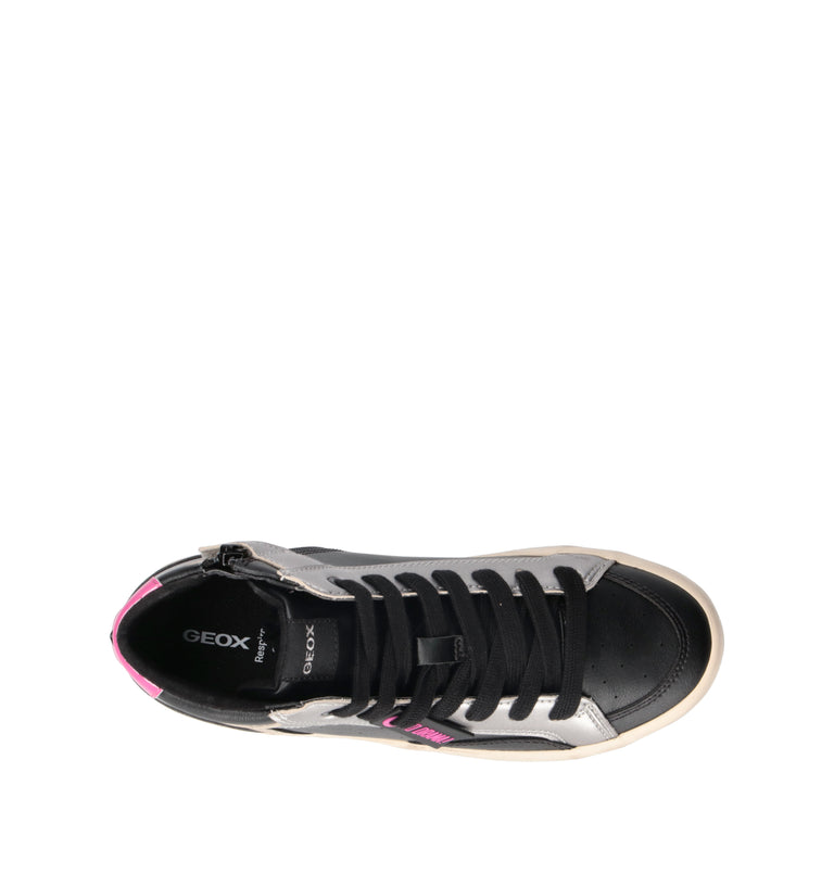 GEOX Sneaker ragazza nera/argento