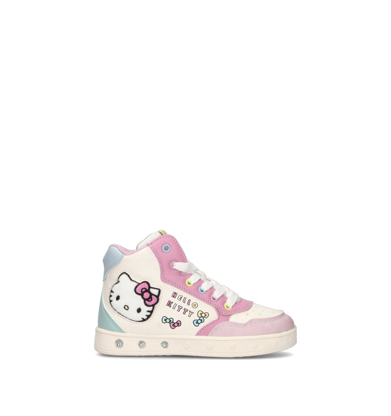 GEOX Sneaker bambina bianca/rosa con luci