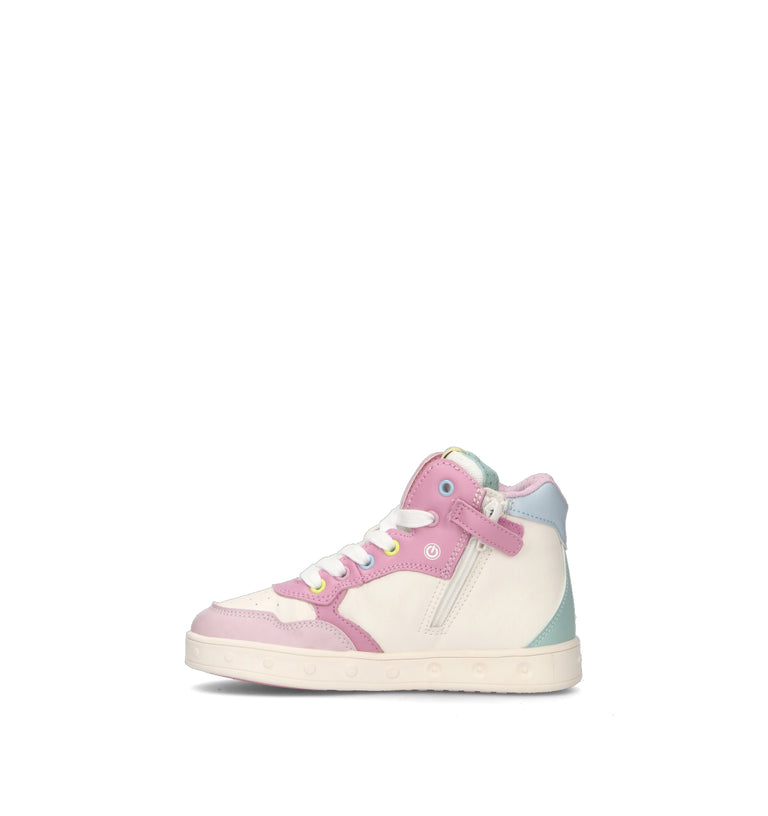 GEOX Sneaker bambina bianca/rosa con luci