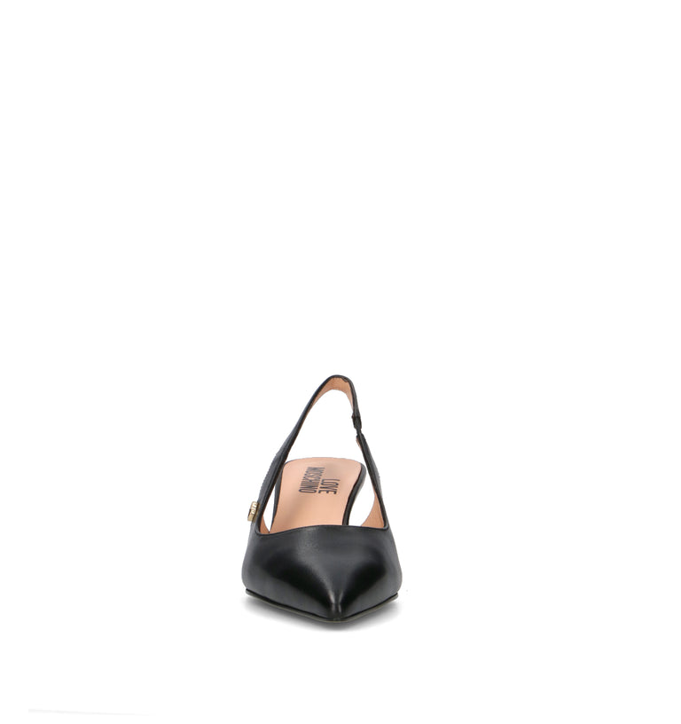 LOVE MOSCHINO Slingback donna nera in pelle