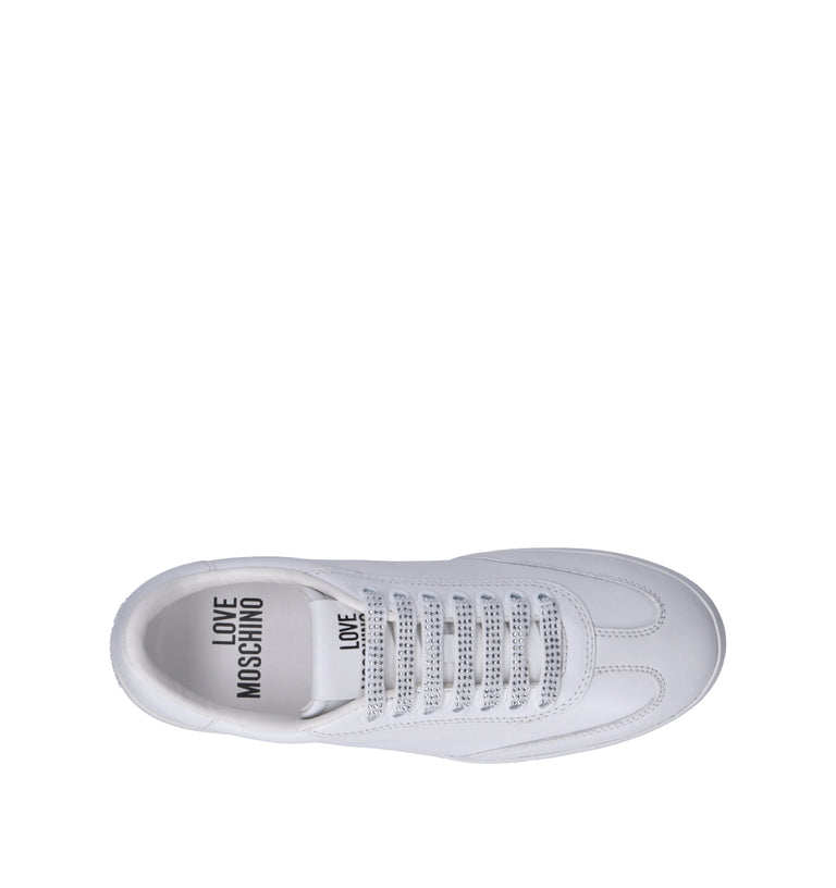 LOVE MOSCHINO Sneaker donna bianca in pelle
