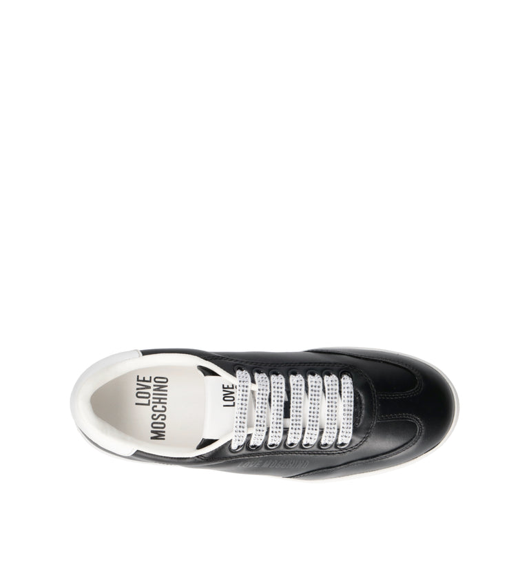 LOVE MOSCHINO Sneaker donna nera in pelle