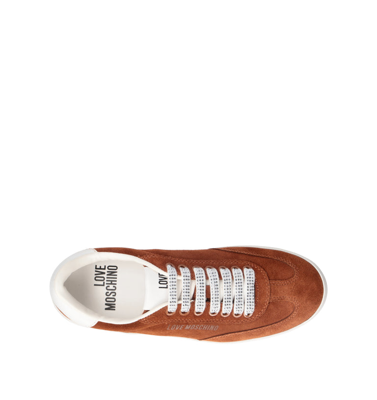 LOVE MOSCHINO Sneaker donna cuoio in suede