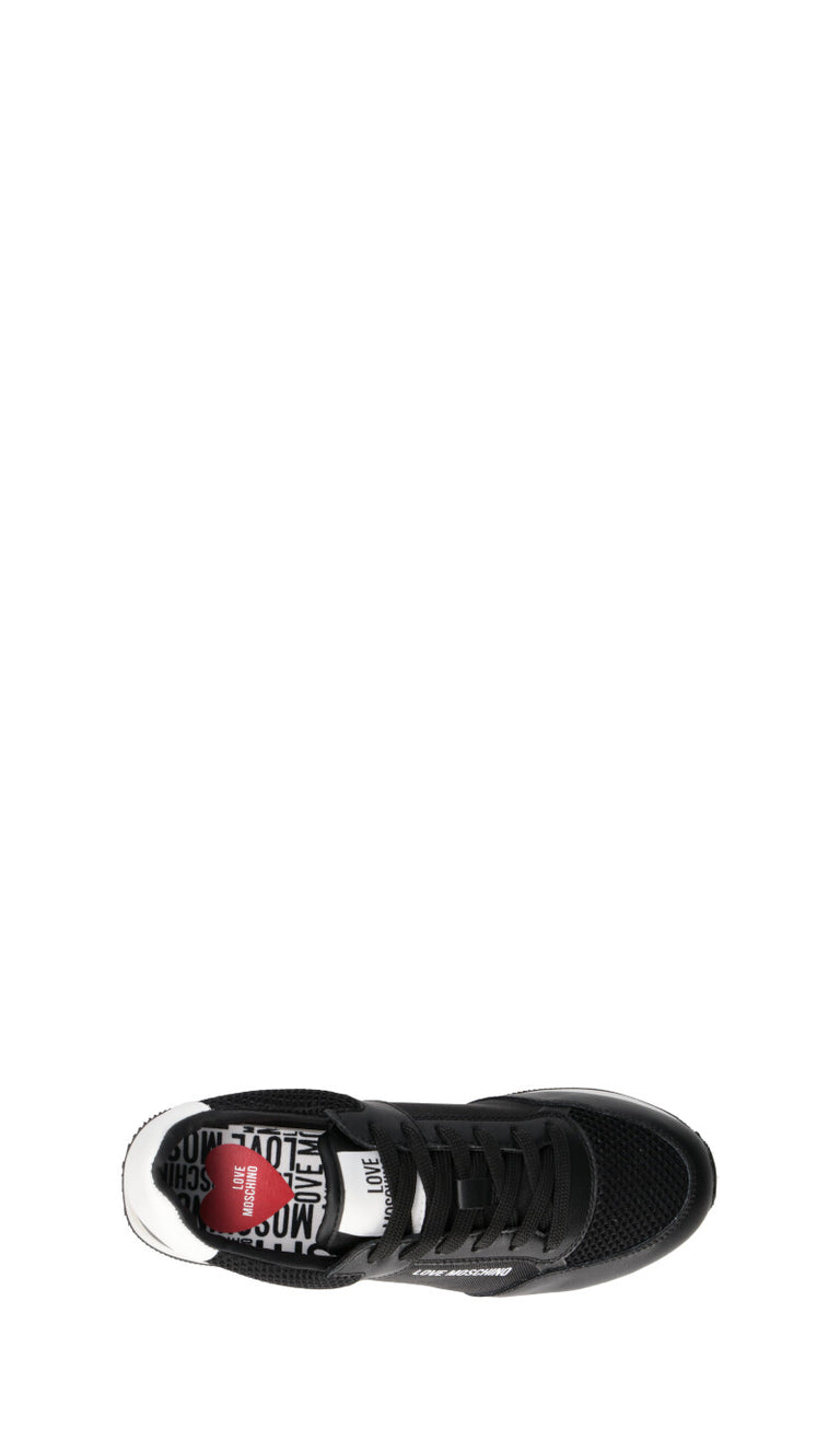 LOVE MOSCHINO Sneaker donna nera/bianca in pelle