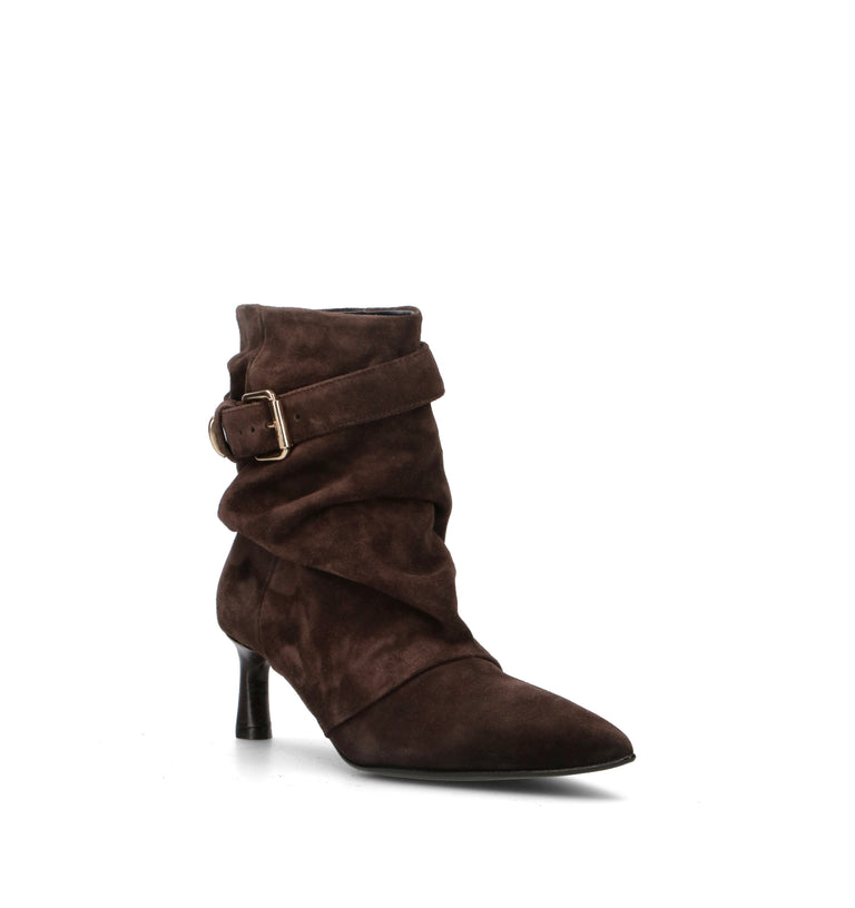 HALMANERA Tronchetto donna testa di moro in suede
