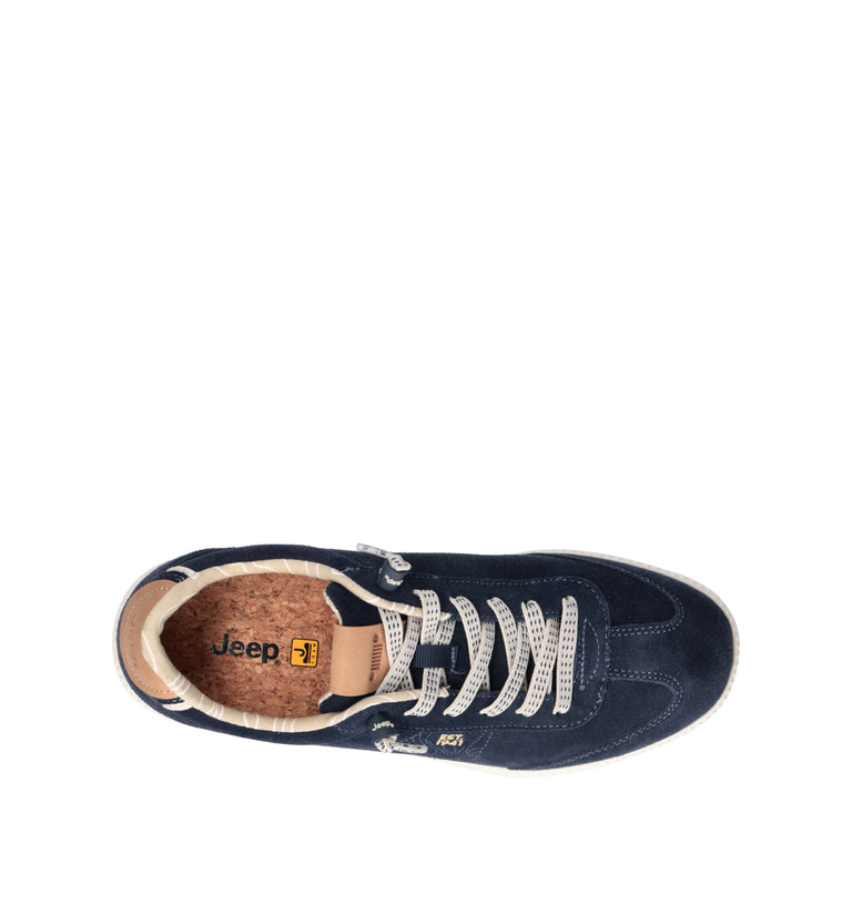 JEEP Sneaker uomo blu in suede
