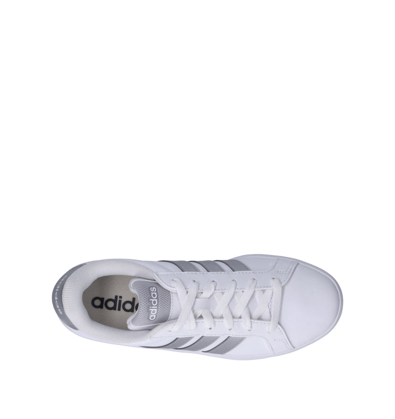 ADIDAS GRAND COURT 3.0 J Sneaker ragazzo bianca/argento