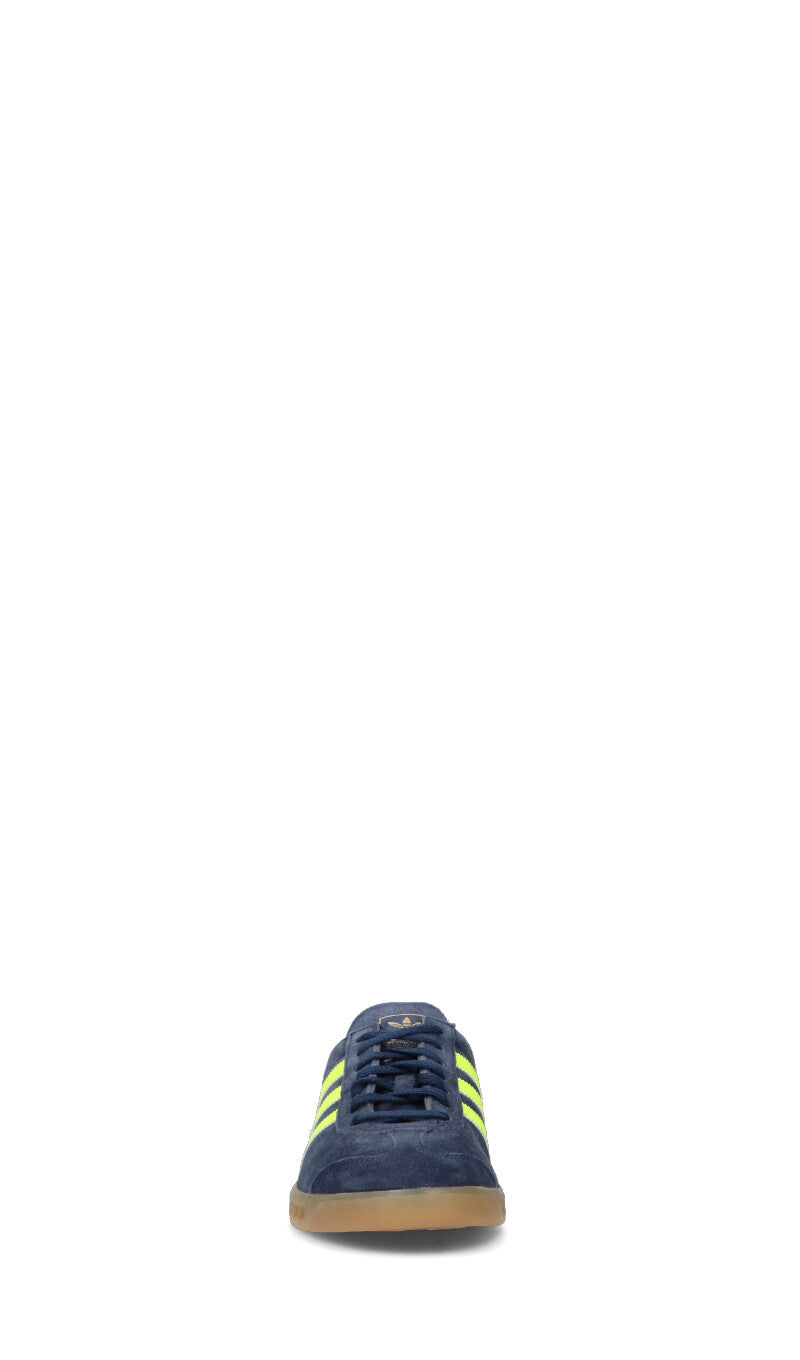 ADIDAS - HAMBURG W Sneaker uomo blu/gialla in suede