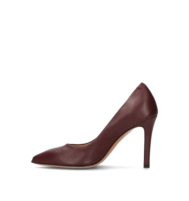 JUBILE' Décolleté donna bordeaux in pelle