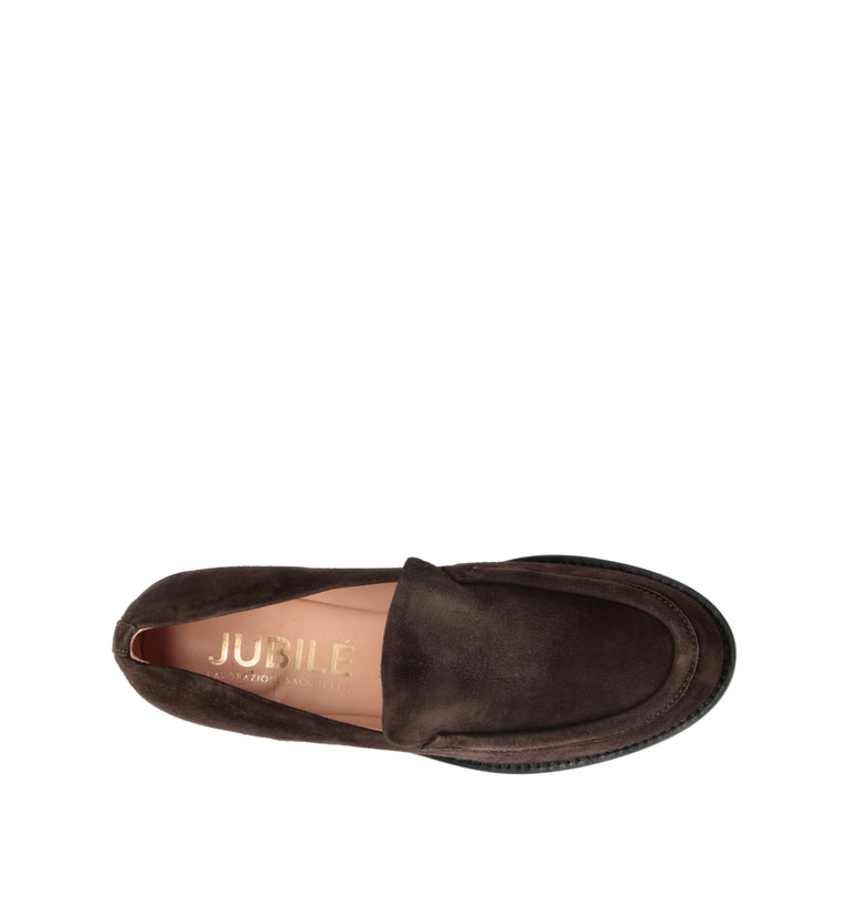 JUBILE' Mocassino donna marrone in suede