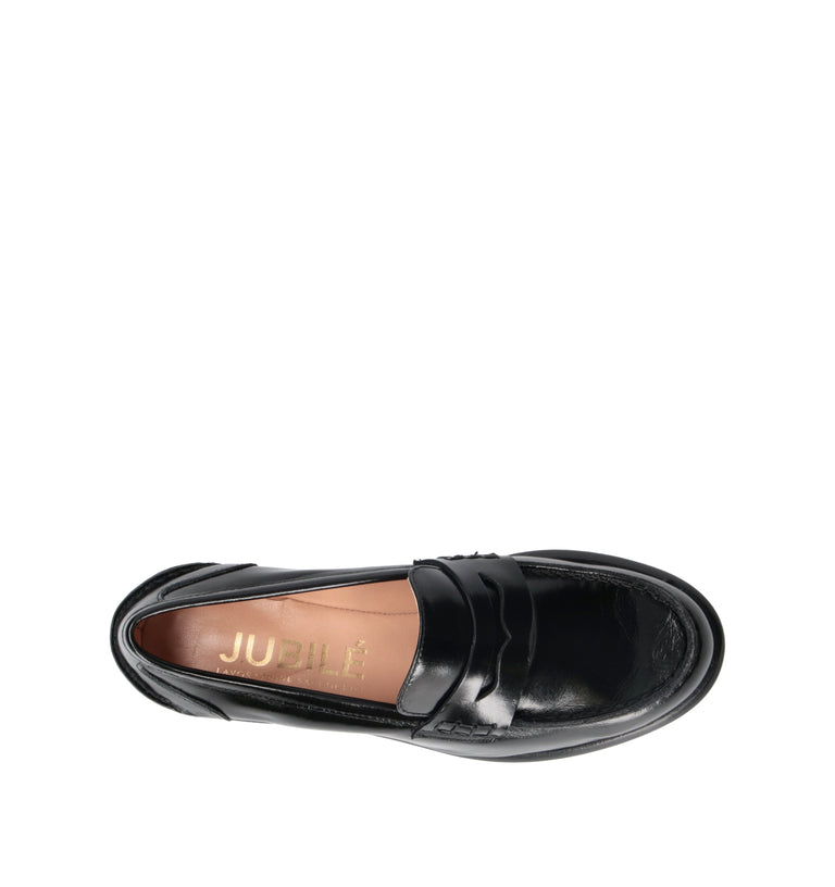 JUBILE' Mocassino donna nero in pelle