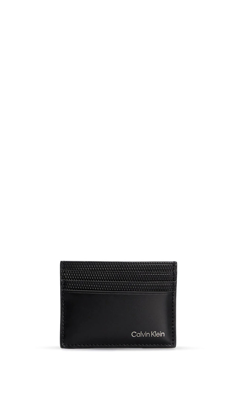 CALVIN KLEIN - Porta carta di credito nera uomo