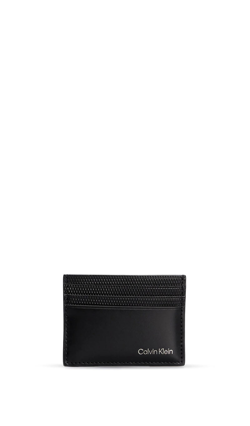 CALVIN KLEIN - Porta carta di credito nera uomo