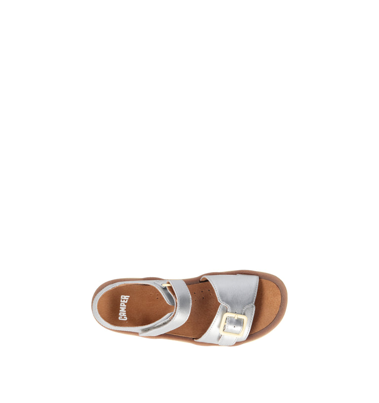 CAMPER Sandalo bimba argento in pelle