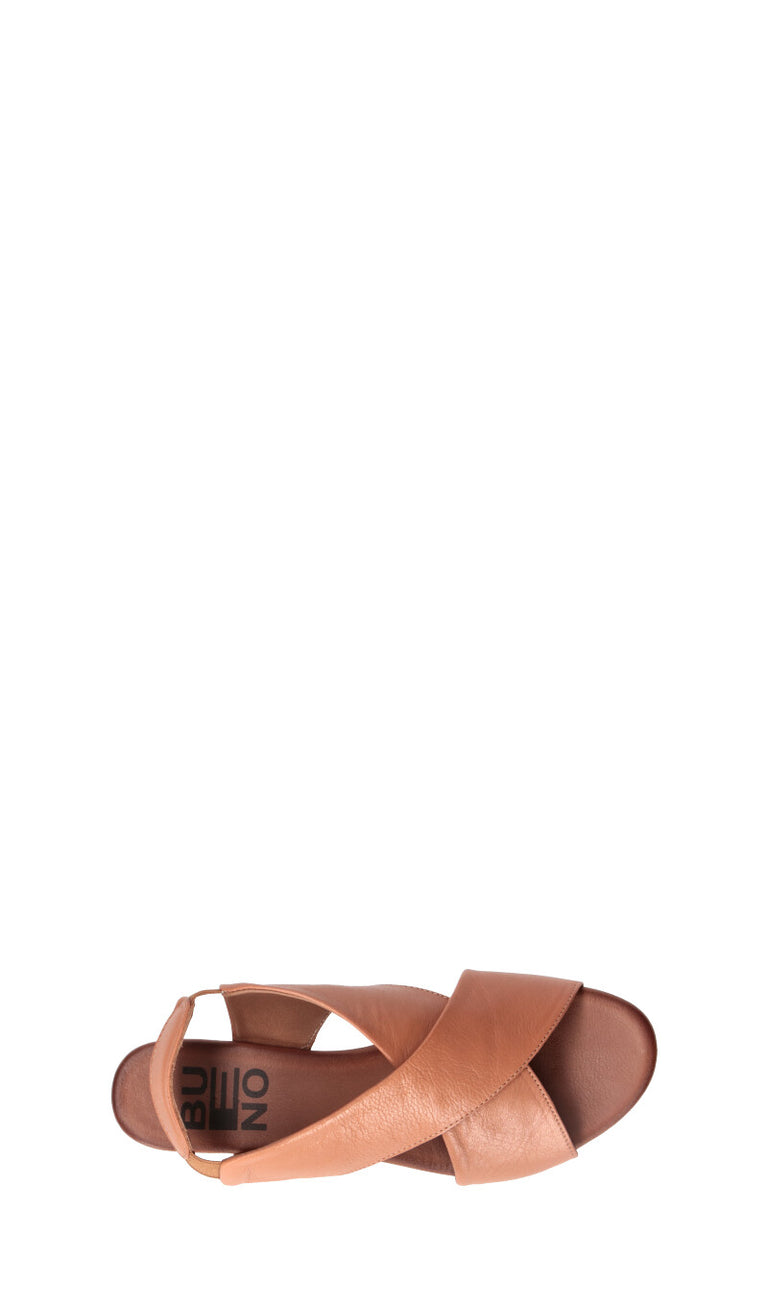 BUENO Sandalo donna marrone in pelle